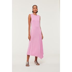 Vestido De Malha Midi Rosa Ciclamen
