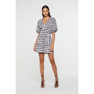 Vestido De Algodão Curto Estampado Cachecouer