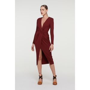Vestido De Malha Marrom Raiz