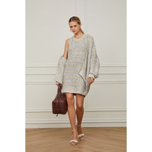 Vestido Com Ponto Color De Tricot Multicolor
