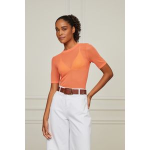 T-Shirt Segunda Pele De Tricot Coral