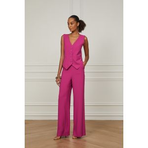Calça De Crepe Alfaiataria Fucsia