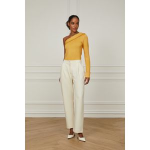 Calça Pantalona De Malha Bam Com Detalhe Das Pregas