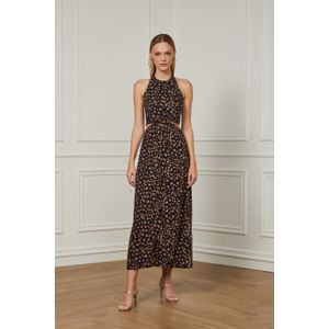 Vestido Midi Aberturas Laterais Onça Gua