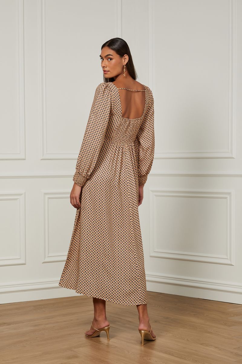 07206024_36113_3-VESTIDO-MIDI-EVASE-BUSTO-FRANZIDO-MANGA-LONGA-ESTAMPADO-GRAVATARIA
