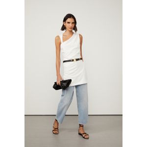 Regata De Malha Off White Com Recorte No