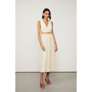 Vestido Midi Textura Chevron