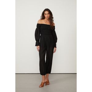 Macacão Lastex Preto  Jacquard De Viscose