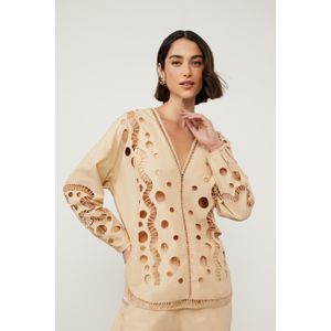 Blusa De Algodão Contraforma Bege