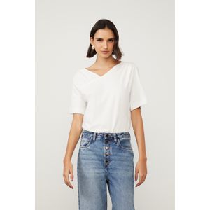 Blusa Ampla De Malha Off White Com Manga