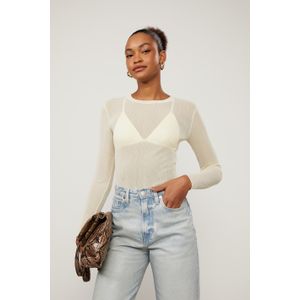 Blusa De Tricot Segunda Pele Bege