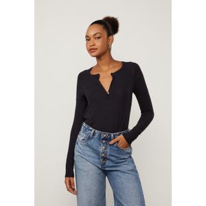 Blusa Decote v e Manga Longa Raglan De Malha