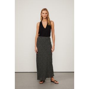 Saia De Georgette Enviesada Estampada