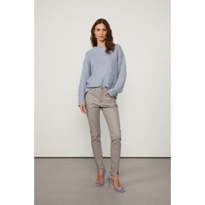 Calça De Couro Stretch Recortes