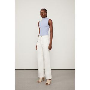 Calça De Sarja Off White Bolso Quadrado