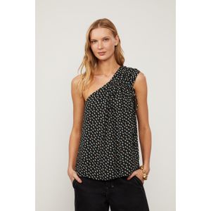 Blusa De Georgette Um Ombro Estampado