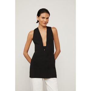 Blusa De Tricot Com Decote Profundo