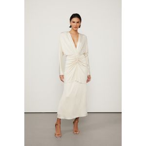 Saia Midi Off White Com Abertura Lateral