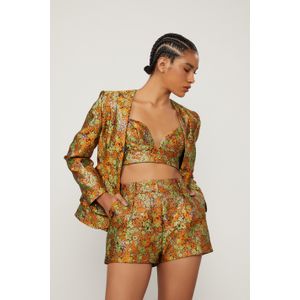 Top Cropped Mini Flower Com Recorte