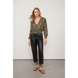 Blusa Manga Longa Estampa Decote v