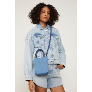 Bolsa Jeans Com Logo Aj Relevo