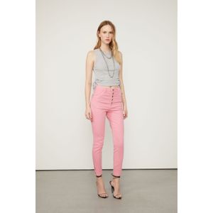 Calça Sarja Skinny Basic High Com Botão Vista