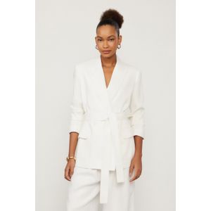 Blazer De Linho Oversized Off White