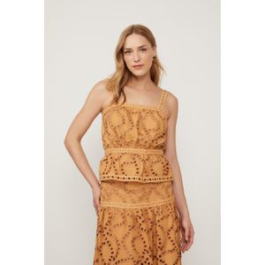 Blusa De Algodão Correntes Marrom Nozes