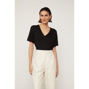 T-Shirt De Malha Com Decote v