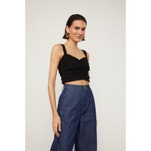 Cropped De Malha Com Franzido Central