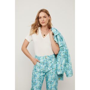 T-Shirt De Malha Com Decote v
