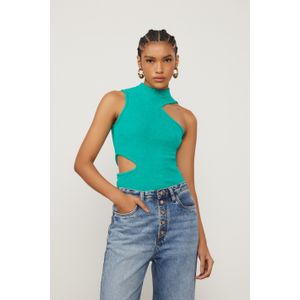 Blusa Vazada De Tricot Verde Simply