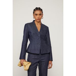 Blazer Acinturado Em Jeans