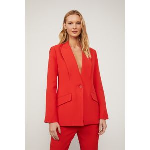 Blazer De Crepe Vermelho Fiery