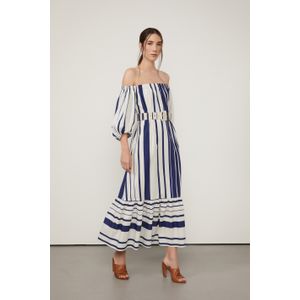 Vestido Ombro a Ombro Listrado