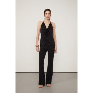 Calça De Jersey Preta Pantalona