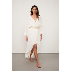 Vestido Longo De Georgete Bege Kirli Smp