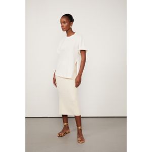 T-Shirt De Malha Oversized Com Detalhe Fenda
