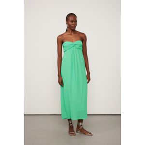 Vestido Midi Tomara Que Cai Verde Busto Torcido