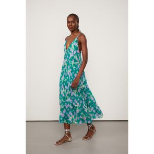 Vestido De Georgette Leve Midi Estampado De Alça