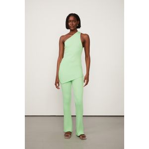 Calça De Tricot Maxi Canelado