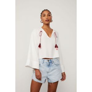 Short Jeans Box Com Hot Fix Lateral