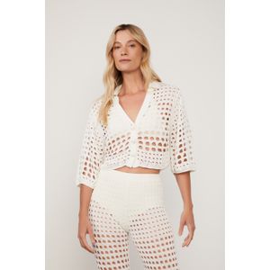 Camisa Manga Curta Maxi Tela Tricot Resort