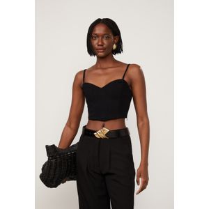 Top De Malha Crepe Corselet