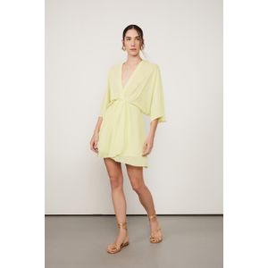Vestido De Georgette Verde Com Frente Cachecour