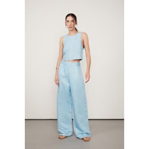 Calça Básica Reta Azul