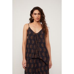 Regata Ampla De Alcinha Com Pontas De Viscose Estampada Pois