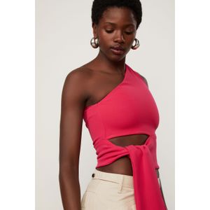 Blusa Malha Um Ombro So Amarracao Lateral