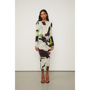 Vestido De Georgette Leve Midi Estampado