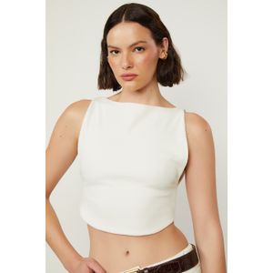 Blusa Cropped De Malha Crepe